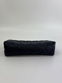 Caviar Quilted Cosmetic Zip Pouch in Navy