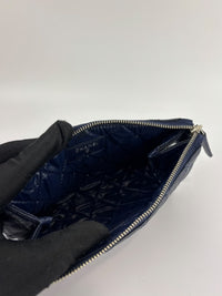 Caviar Quilted Cosmetic Zip Pouch in Navy