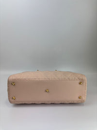 Large Lady Dior Light Pink Quilted Cannage Lambskin