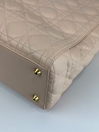 Large Lady Dior Light Pink Quilted Cannage Lambskin