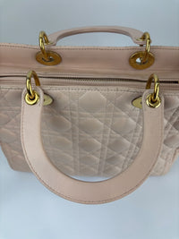 Large Lady Dior Light Pink Quilted Cannage Lambskin