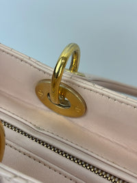 Large Lady Dior Light Pink Quilted Cannage Lambskin