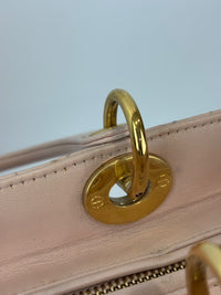 Large Lady Dior Light Pink Quilted Cannage Lambskin