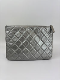 Small O Case Iridescent Silver Lambskin RHW