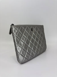 Small O Case Iridescent Silver Lambskin RHW