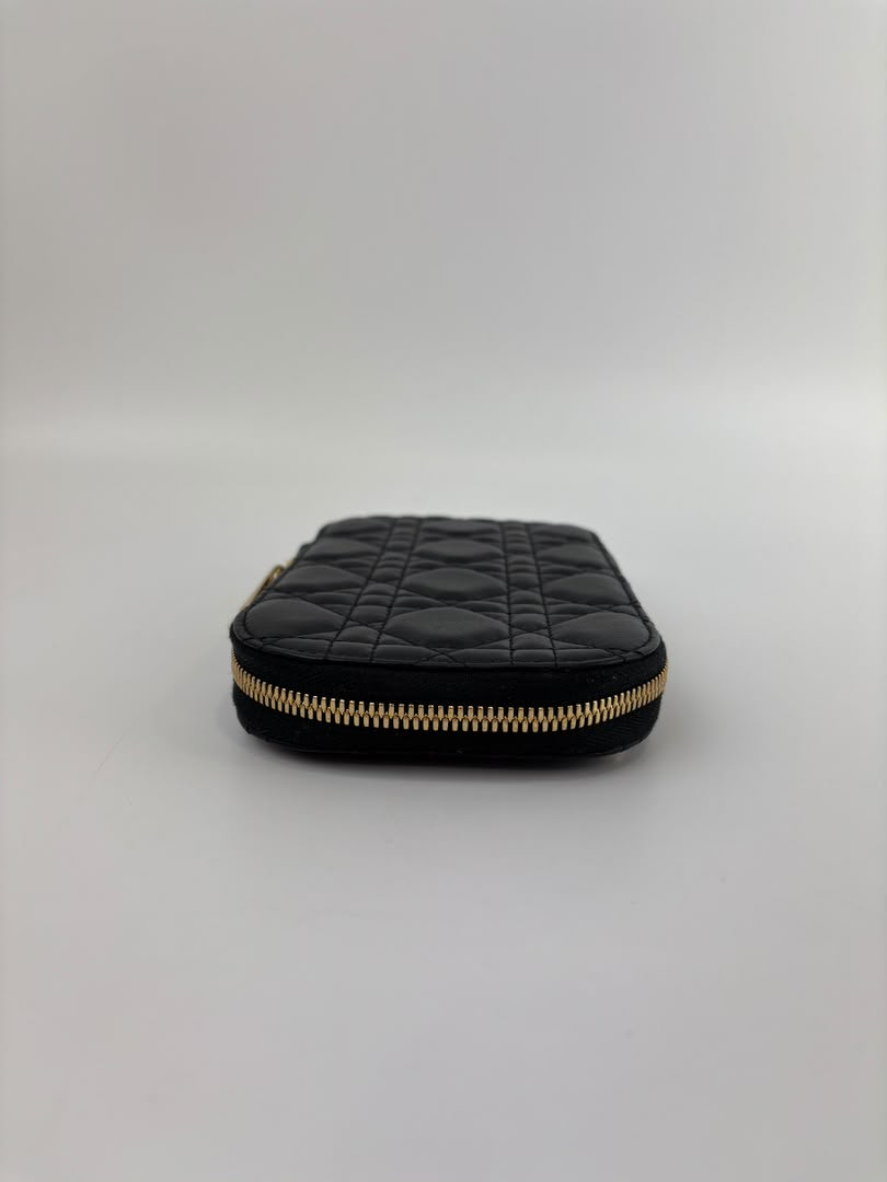 Lady Dior Call'in Dior Phone Holder in Black Cannage Lambskin