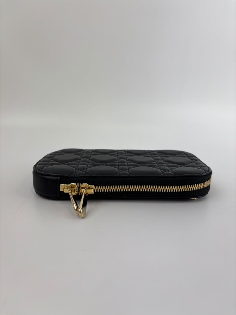 Lady Dior Call'in Dior Phone Holder in Black Cannage Lambskin