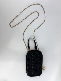 Lady Dior Call'in Dior Phone Holder in Black Cannage Lambskin