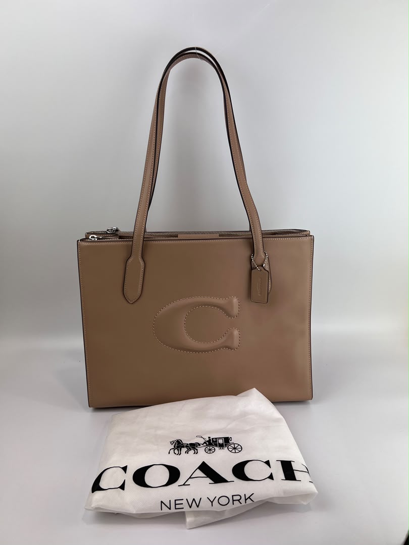 Nina Tote Bag in Silver/Taupe