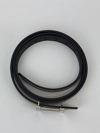 13MM Focus Palladium Belt Buckle & Reversible Leather Strap Swift Epsom Noir Etoupe Size 80