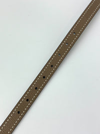 13MM Focus Palladium Belt Buckle & Reversible Leather Strap Swift Epsom Noir Etoupe Size 80