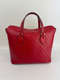 428226 Guccissima Top Handle Bag in Red Leather