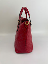 428226 Guccissima Top Handle Bag in Red Leather