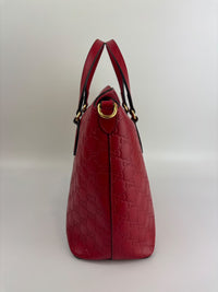 428226 Guccissima Top Handle Bag in Red Leather