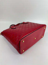 428226 Guccissima Top Handle Bag in Red Leather