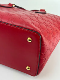 428226 Guccissima Top Handle Bag in Red Leather