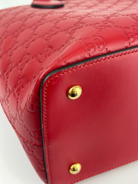 428226 Guccissima Top Handle Bag in Red Leather