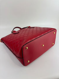 428226 Guccissima Top Handle Bag in Red Leather