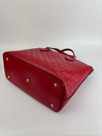 428226 Guccissima Top Handle Bag in Red Leather