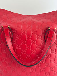 428226 Guccissima Top Handle Bag in Red Leather