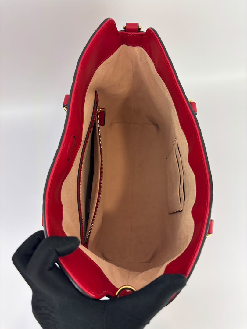 428226 Guccissima Top Handle Bag in Red Leather