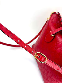 428226 Guccissima Top Handle Bag in Red Leather