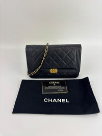 Boy Wallet on Chain Black Lambskin GHW