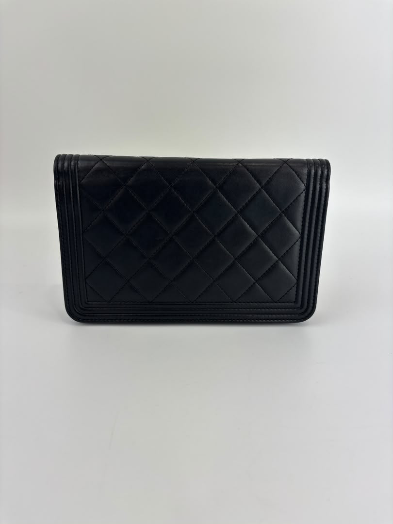 Boy Wallet on Chain Black Lambskin GHW