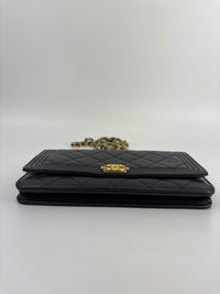 Boy Wallet on Chain Black Lambskin GHW