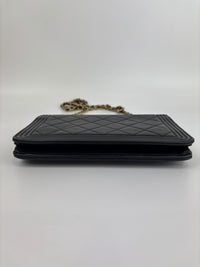 Boy Wallet on Chain Black Lambskin GHW