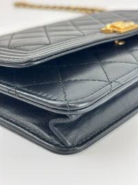 Boy Wallet on Chain Black Lambskin GHW