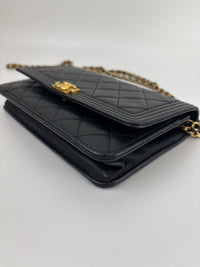Boy Wallet on Chain Black Lambskin GHW