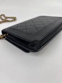 Boy Wallet on Chain Black Lambskin GHW