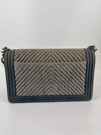 New Medium Boy Flap Chevron Denim