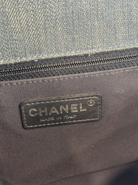 New Medium Boy Flap Chevron Denim