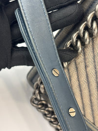 New Medium Boy Flap Chevron Denim
