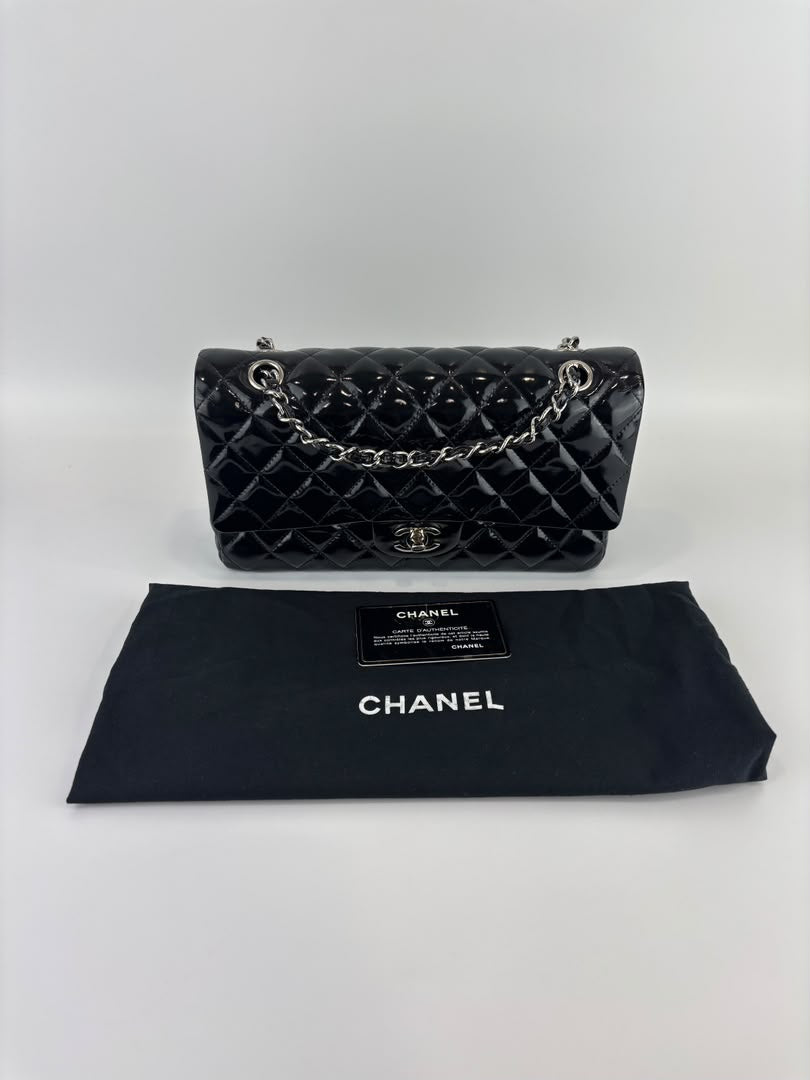 Medium Patent Leather Classic Double Flap SHW
