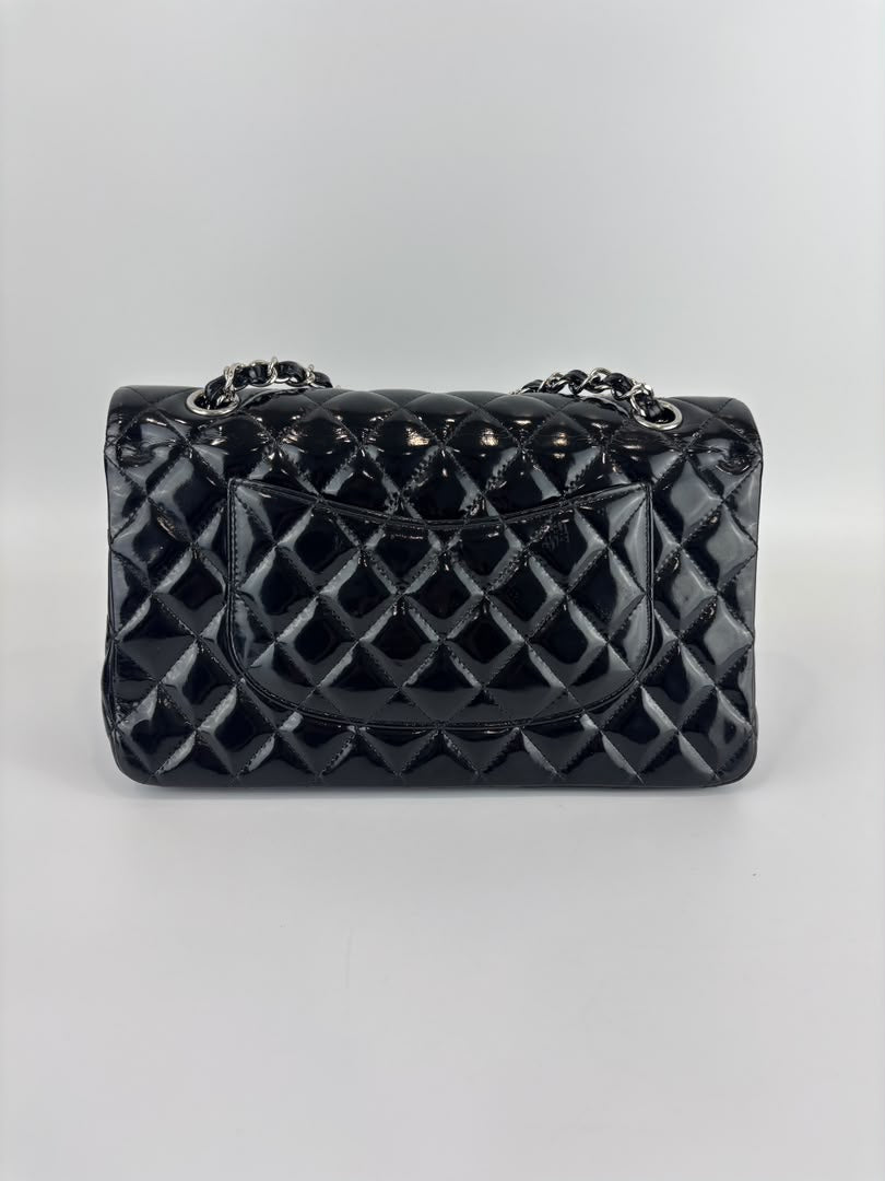 Medium Patent Leather Classic Double Flap SHW