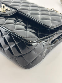 Medium Patent Leather Classic Double Flap SHW
