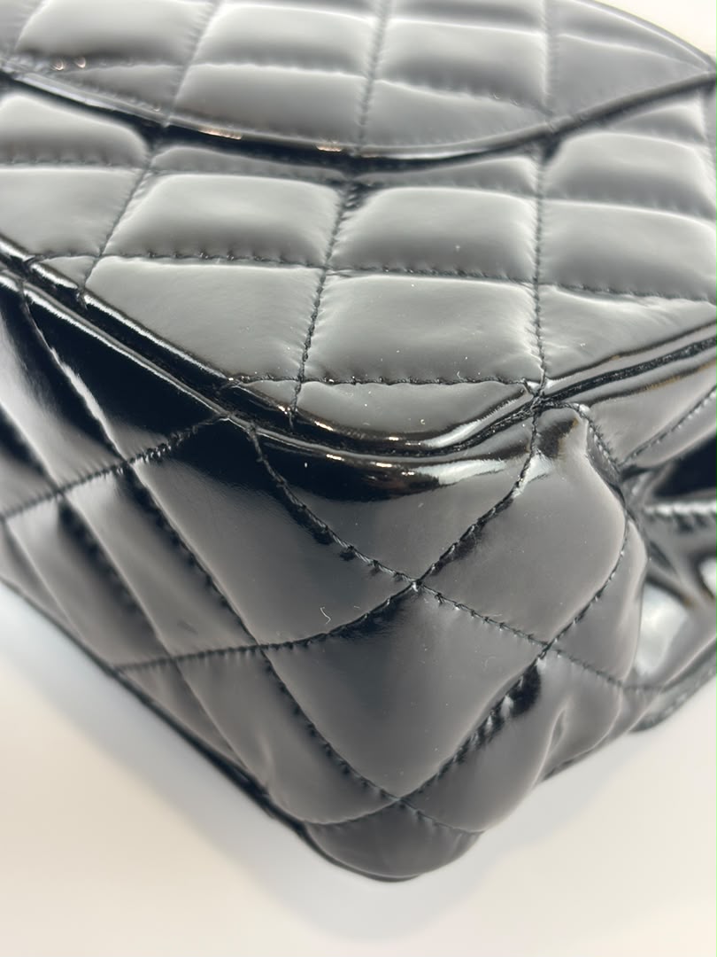 Medium Patent Leather Classic Double Flap SHW
