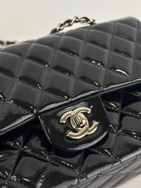 Medium Patent Leather Classic Double Flap SHW