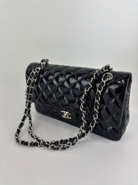 Medium Patent Leather Classic Double Flap SHW