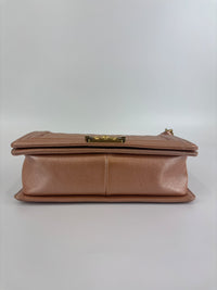 Old Medium Boy Flap Iridescent Peach Calfskin GHW