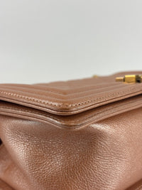Old Medium Boy Flap Iridescent Peach Calfskin GHW
