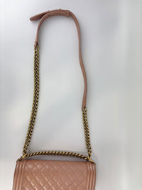 Old Medium Boy Flap Iridescent Peach Calfskin GHW