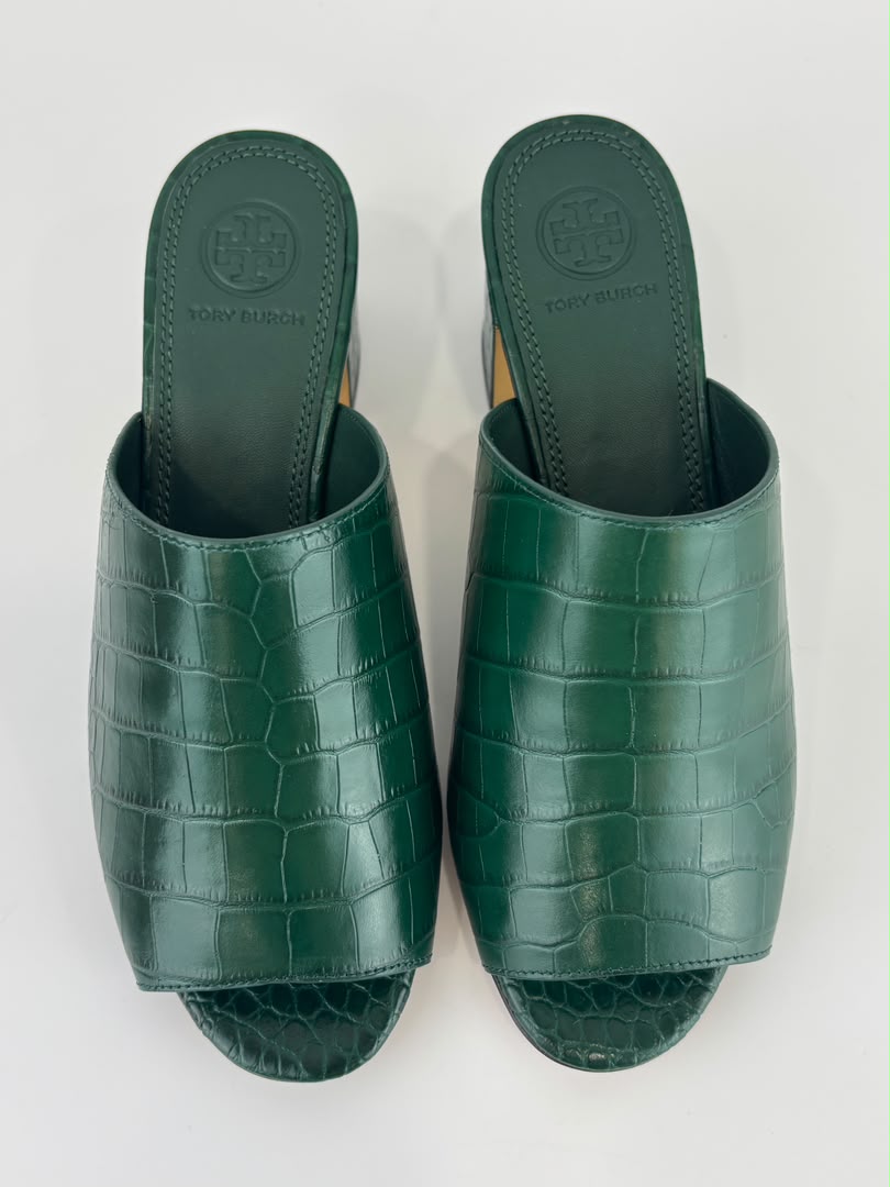 Martine 55mm Sandal Croc Embossed Pine Grove Size 6 US