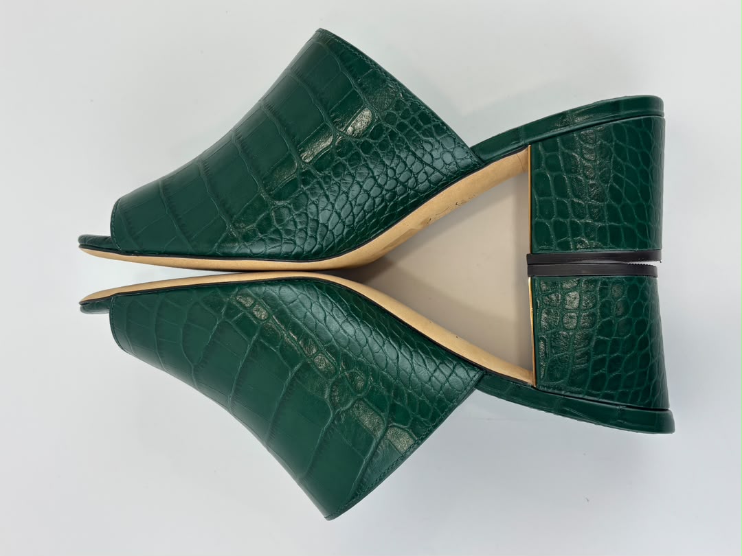 Martine 55mm Sandal Croc Embossed Pine Grove Size 6 US