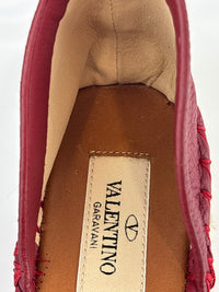 Woven Leather Scarab Beetle Accent Espadrille Size 36