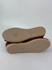 Woven Leather Scarab Beetle Accent Espadrille Size 36