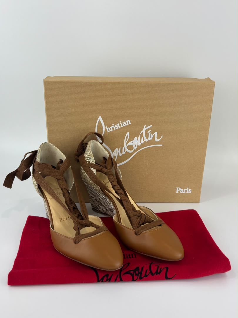 Noemia Nappa Wedges Caramel Size 36